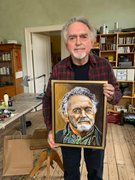 Danmarks bedste portrætmaler anerkendt portrætmaler Peter Bøgelund borgmesterportræt portrættegning Dragør Erik Clausen